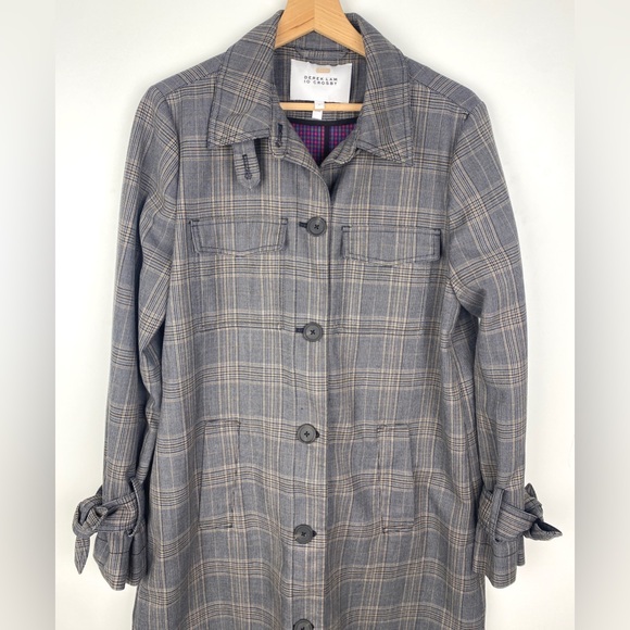 Derek Lam 10 Crosby Plaid Trenchcoat - Picture 2 of 16